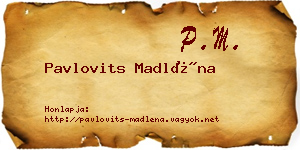 Pavlovits Madléna névjegykártya
